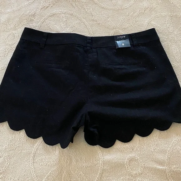 NWT J Crew Scalloped Hem Black Shorts Size 8 - Picture 5 of 5